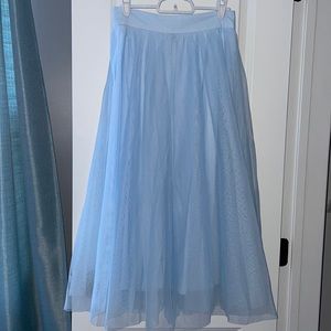 Light Blue Midi Tulle Skirt